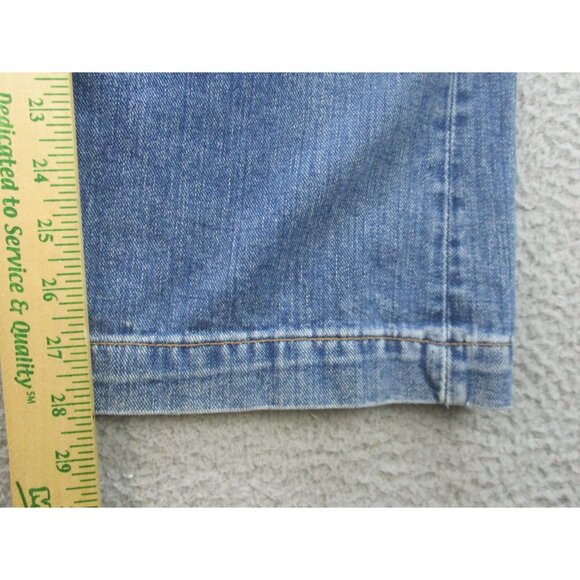Y2K Flare Leg Trouser Blue Denim Jeans Size 8 GAP USA Made Low Rise Pants - Picture 6 of 9